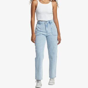 RVCA Recession Denim Straight Leg Jeans in Light Wash, Size 24